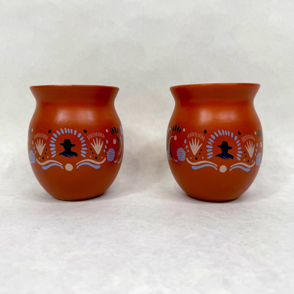 DON JULIO TEQUILA Painted Cantarito Clay Cups - Set of 2